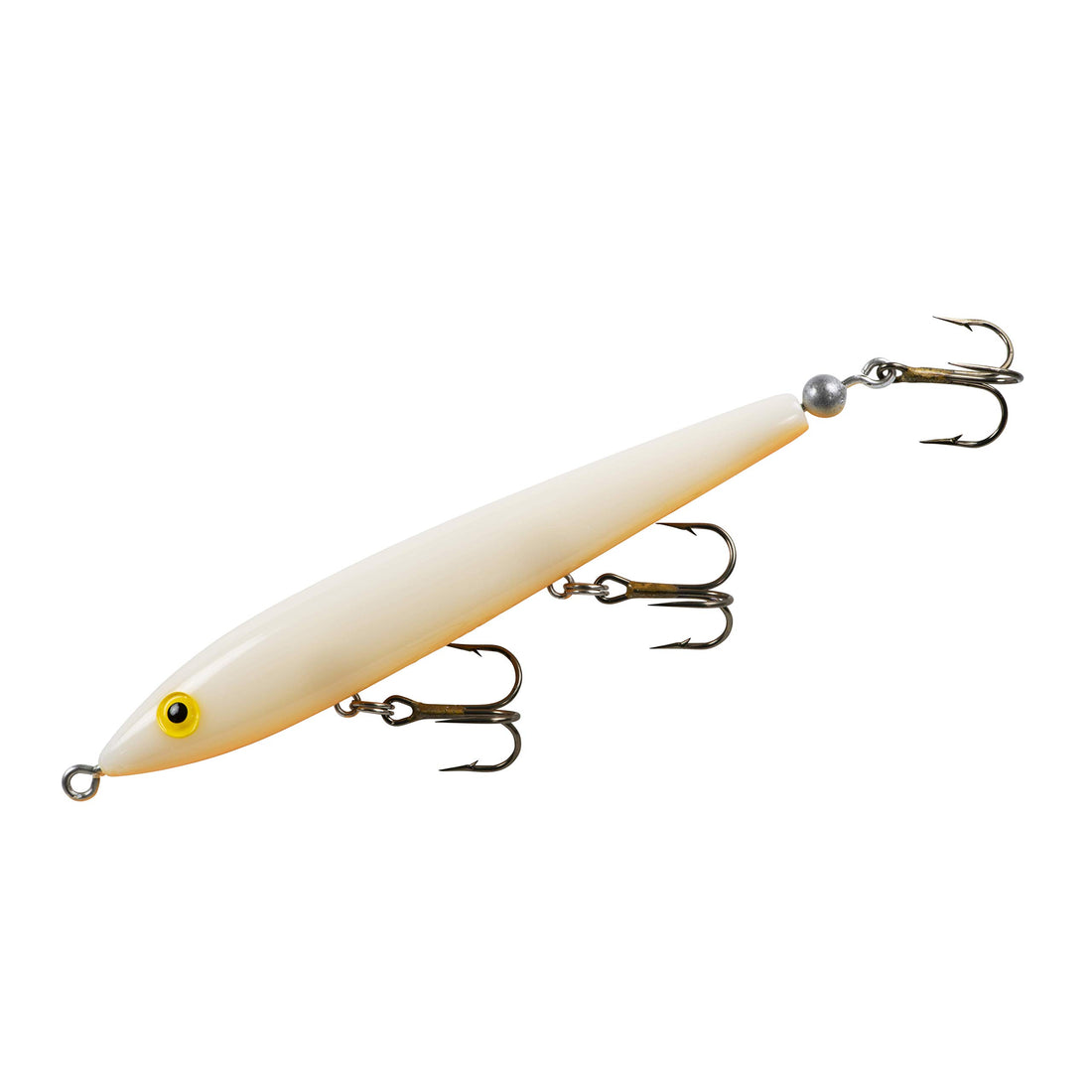 Cotton Cordell Tail Weighted Boy Howdy Topwater Fishing Lure, Clear Water Fishing Accessories, 4 1/2&quot;, 3/8 oz, Bone/Orange