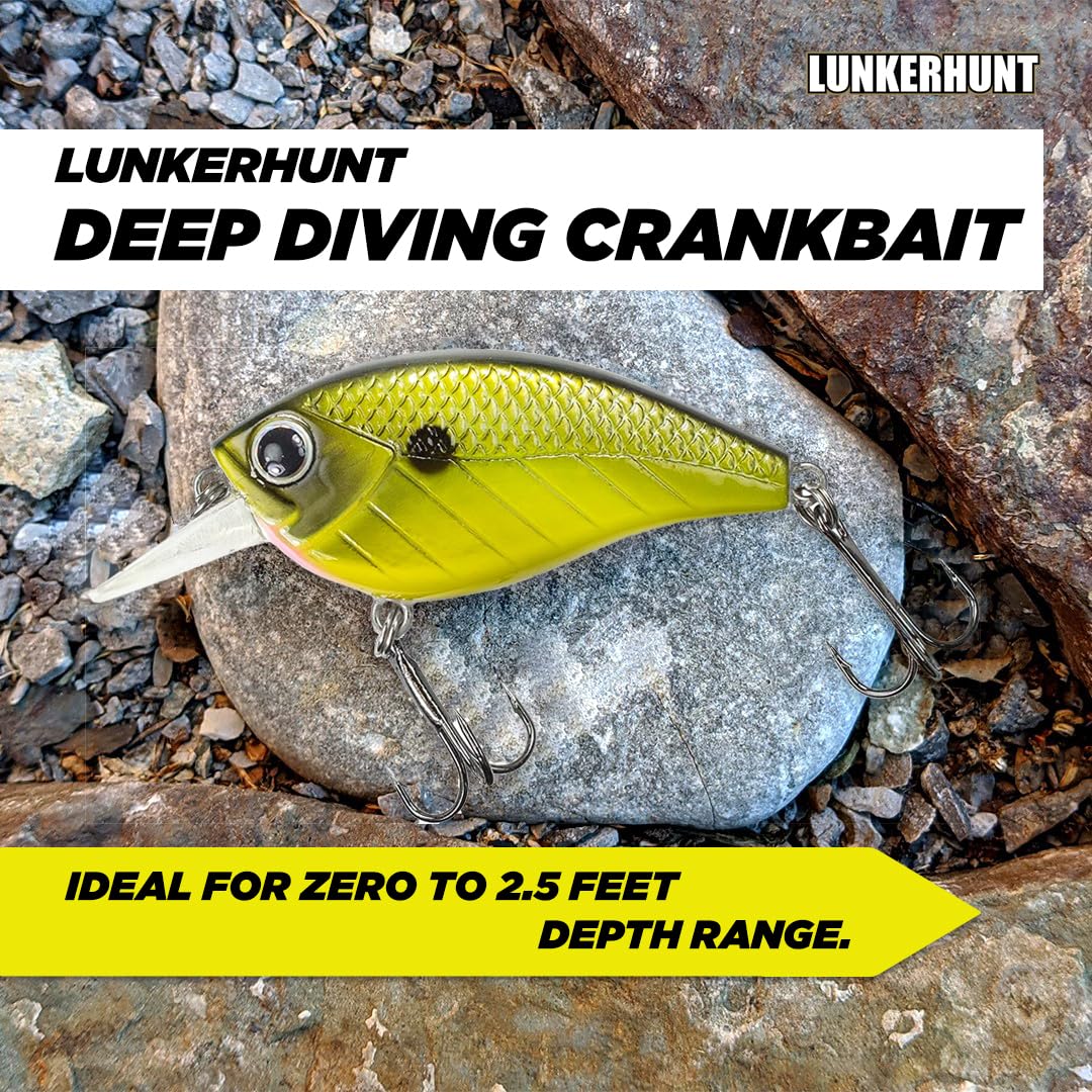Lunkerhunt Impact Jolt 2.5f Deep Diving Hard Bait Fishing Lure 1/3oz Red Hot